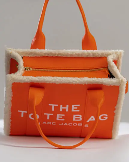 ORANGE LEATHER TOTE BAG