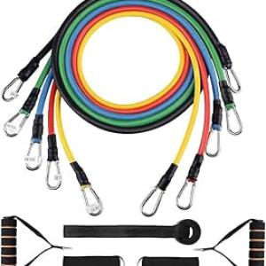 MDSTAYFIT Resistance Band and Corset Fitness Supplies Latex Rubber Tube for Yoga Exercise Home Fitness Exercise (11pcs)