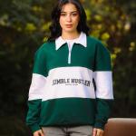 Green Humble Hustler Half Zip Sweatshirt