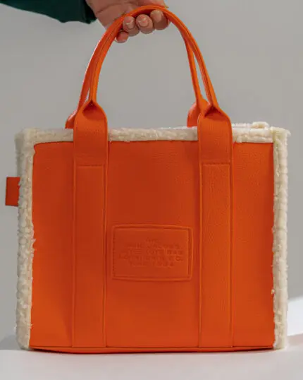 ORANGE LEATHER TOTE BAG