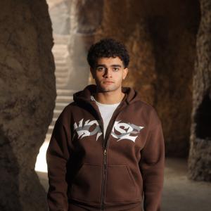 Noise zip up hoodie brown
