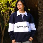 Navy Blue Humble Hustler Half Zip Sweatshirt