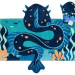 HOODED TOWEL SEA MONSTER (S23)
