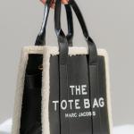 BLACK LEATHER TOTE BAG