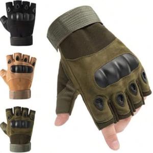 MD Stay Fit Motorcycle Gloves, Half Finger Design, Hard Knuckle Protection