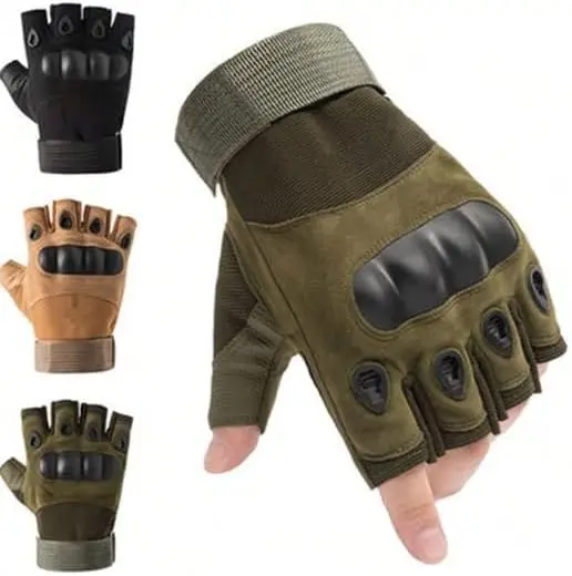 MD Stay Fit Motorcycle Gloves, Half Finger Design, Hard Knuckle Protection