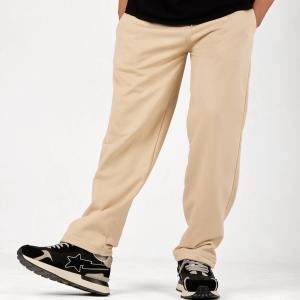 Beige Straight Sweatpants