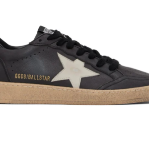 Golden Goose Ball Star in glitter with leather star and metallic leather heel tab Dark Grey Sand(Men)