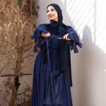 NAVY VELVET ABAYA ISDAL