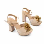 Beaded Embellished Platform Sandals C-124