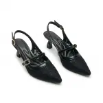 Lace Heeled Slingback Sandal C-118