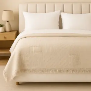 Cozy Honeycomb Throw – Soft Cotton Blend