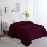 Flannel Fleece Throw Blanket (Red Violet)