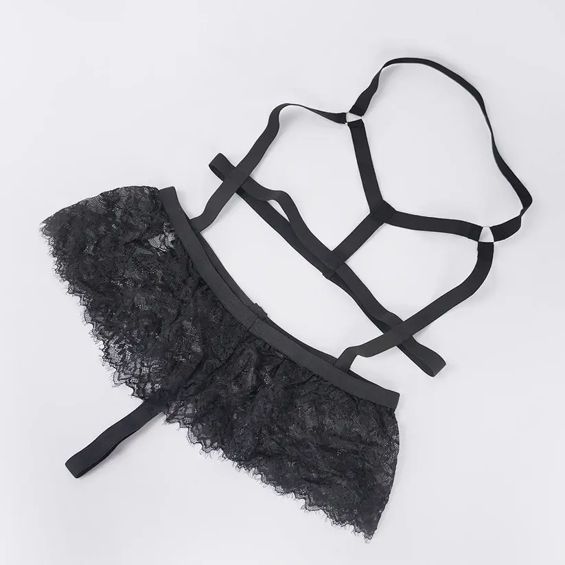 Plus Size Cutout Cupless Lingerie Skirt Set