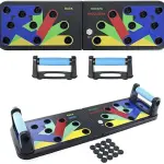 MD Stay Fit MD Push Up Board Machine, 12 in 1 Body Building Exercise Tools, Powerlifting Exercise Stands, Arch Board System, Home Fitness Training for Men and Women