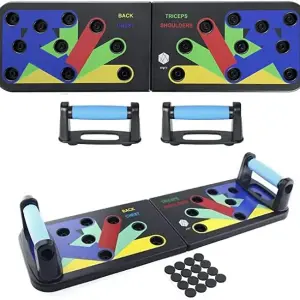 MD Stay Fit MD Push Up Board Machine, 12 in 1 Body Building Exercise Tools, Powerlifting Exercise Stands, Arch Board System, Home Fitness Training for Men and Women