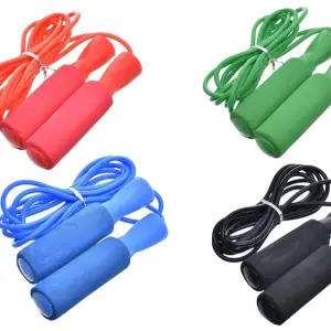 MD Stay Fit Fitness Black Jump Rope, Foam Handles, Bearing Bearing