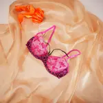 Leopard Floral Embroidery Lace Bra