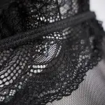 Sheer Embroidered Cutout Long Dress Fine Mesh Lingerie