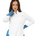 Women's Quarter Zip White Top