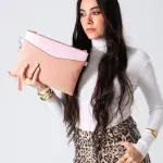 Soft Croco Clutch-Nude Pink