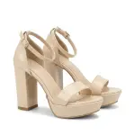 Elegant Glossy Block Heel Sandals C-129