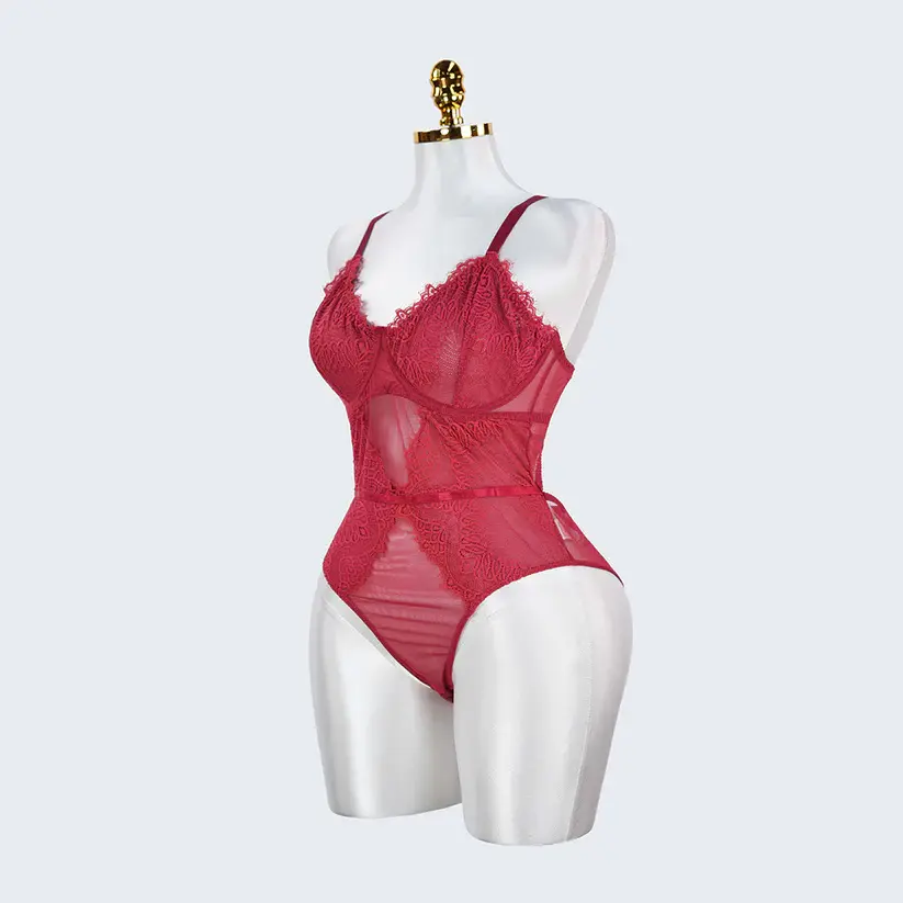 Plus Size Sexy Sheer Tummy Shaper Slimming Bodysuit