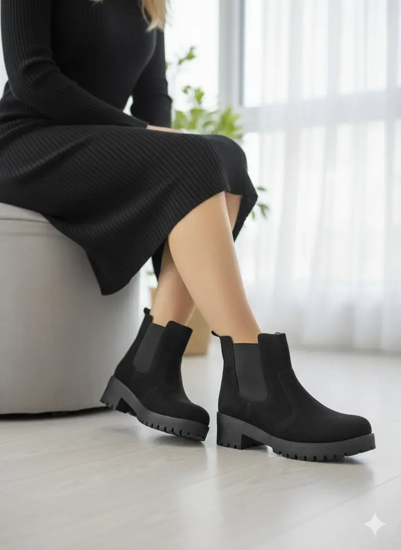 Elegant Ankle Boot Suede B-1-S