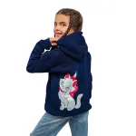 Navy Blue Hoodie with "Marie Cat" Print 💙🐱🎀