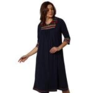 Multi-Color Cotton Elegant Embroidered Nightgown