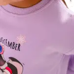 Purple Sweatshirt with “December racoon ” Print ❄💜