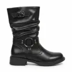 Ruched Boot with Metal Strap B-64