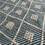 Teal diamond patterned kilim