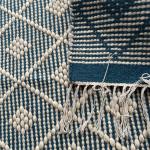 Teal diamond patterned kilim