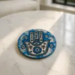 Blue Hamsa Coaster