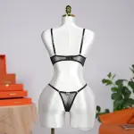 Floral Embroidery Lace Lingerie Set