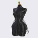 Full-body Lace See-through Top Thong Set
