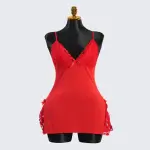 Red Mesh Sexy Spaghetti-strap Lace Dress