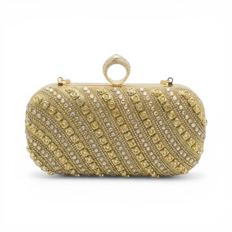 Beaded Handbag with Diagonal Stripes VS-49