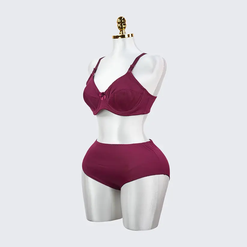 Plus Size Seamless Smooth Breathable Comfort Bra Panty Set