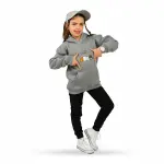 Grey Hoodie with "Friends Bear" Print 🐻💗