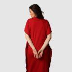 Dotted Red Embroidered Nightgown 812