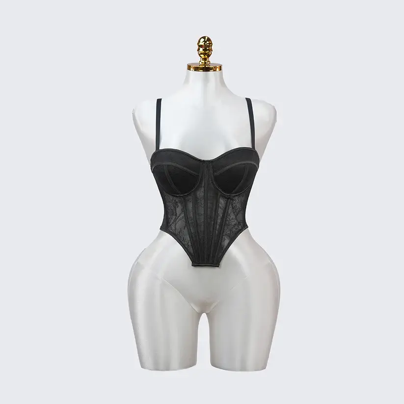 Black Floral Lace Sculpting Corset