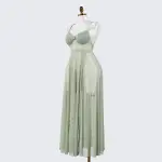 Elegant Seductive Mesh Embroidered Spaghetti Strap Long Dress