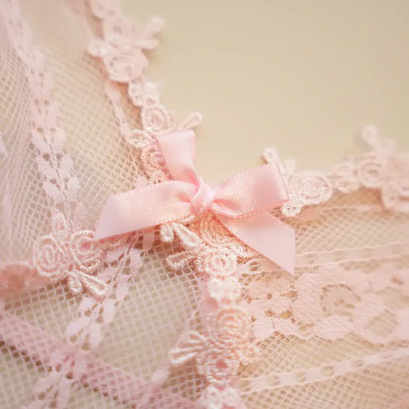 Sheer Pink Lace Chemise Slip Dress