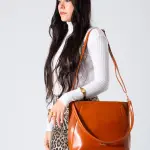 Minimal Shape Shoulder Bag-camel