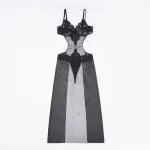 Sheer Black Lace Slip Dress