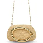 Natural Woven Bag with Bold Gold Hardware VS-71