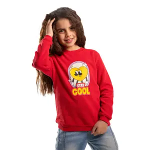 RED Sweatshirt with “ Stay cool ” Print 💗😎