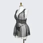 Plus Size Black Babydoll Panty Set